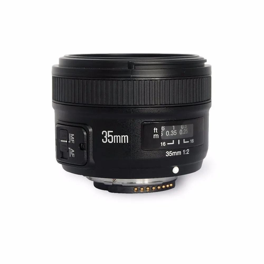 Yongnuo 35 мм объектив YN35mm F2 объектив широкоугольный большой апертурой фиксированным автофокусом объектив для Nikon Крепление EF фотокамеры Nikon