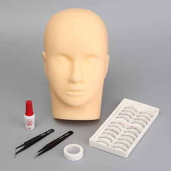 

Professional Flat Eye Facial Mannequin Training Head Practice Eyelash Extensions Tool ake Up Model Eyelash Trainning Kit Set
