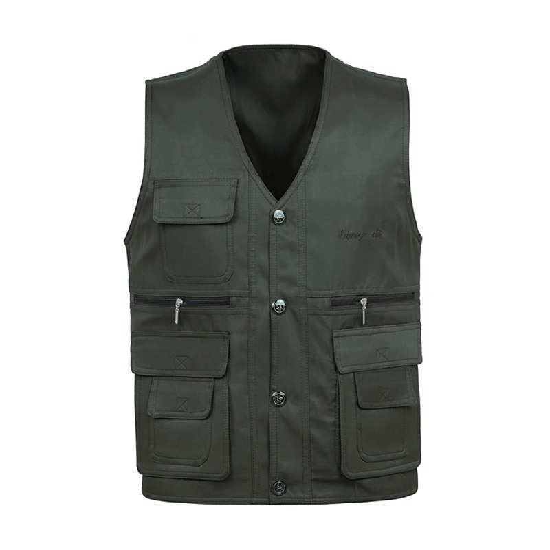 New Spring men's two-sided vest multi-pocket multi-pocket vest men casual fishing photography vest plus size S-4XL