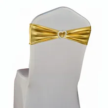 50 шт./партия сувенир для свадебной вечеринки растягивающееся металлическое золото/Серебряное кресло лента с сердечком Пряжка для гостиницы банкетное украшение для церемонии