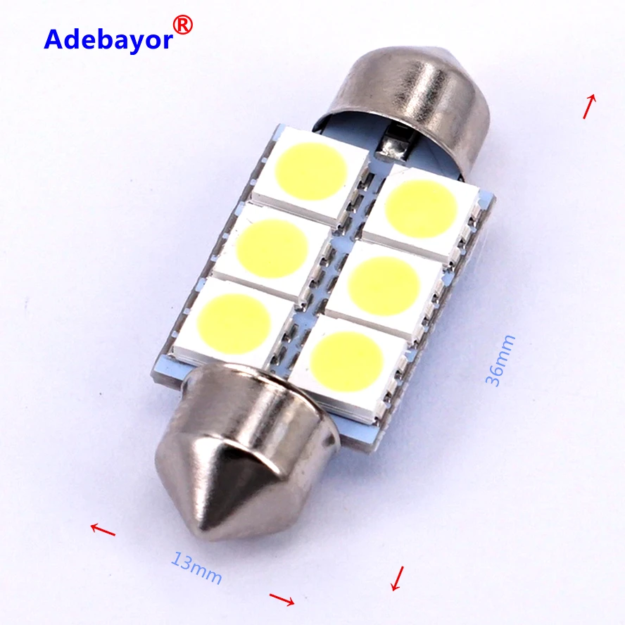 

100 X 31MM 36MM 39MM 41MM Double pointed Festoon Dome light Car Reading Light License plate light White blue red pink ice blue