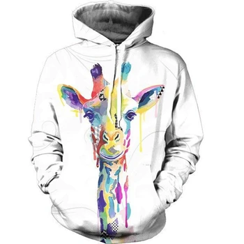 

Giraffe Men/Women 3d Sweatshirt Space/galaxy Print Hooded Hoodies Casual Couple Tracksuits Hoody Tops Pockets Plus S-5XL
