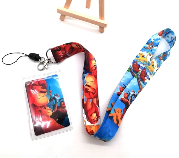 

Retail 1pcs Lion king Neck Strap Lanyards Card Holders Bank Neck Strap Card Bus ID Holders Rope Key Chain L200