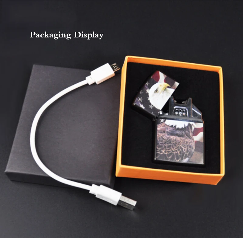 JIJU Электронная Зажигалка Ветрозащитная металлическая красочная USB перезаряжаемая беспламенная электрическая дуговая сигара JL-220V