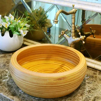 

Fashion brief art basin wash counter basin mdash . yellow lines