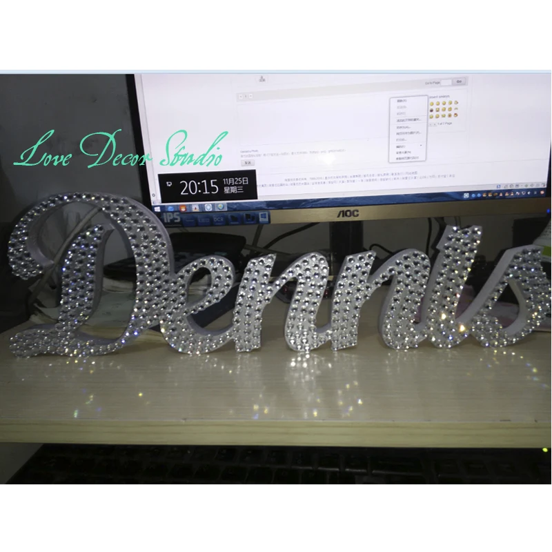 Кристаллов сваровски слова Crystalised имена crystalised таблица centrepiece стол декор кристалл