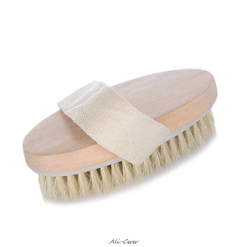

Female Dry Skin Body Brush Massager Natural Bristles Wood Improve Skin's Healthy