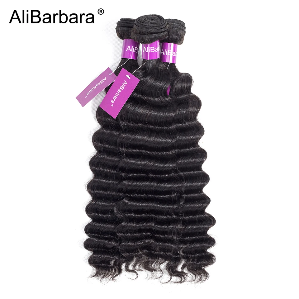 AliBarbara Hair Loose Deep Malaysian Hair Bundles 3pcs 100% Remy Human Hair Weave Extension Natural Black Can be dyed and bleach AliBarbara Hair Loose Deep Malaysian Hair Bundles 3pcs 100% Remy Human Hair Weave Extension Natural Black Can be dyed and bleach