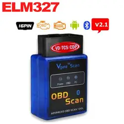 10 шт. мини ELM327 V2.1 Bluetooth Vgate сканирования ELM 327 OBDII OBD-II OBD2 протоколы автоматический диагностический сканер инструмент MINI327 OBD сканирования