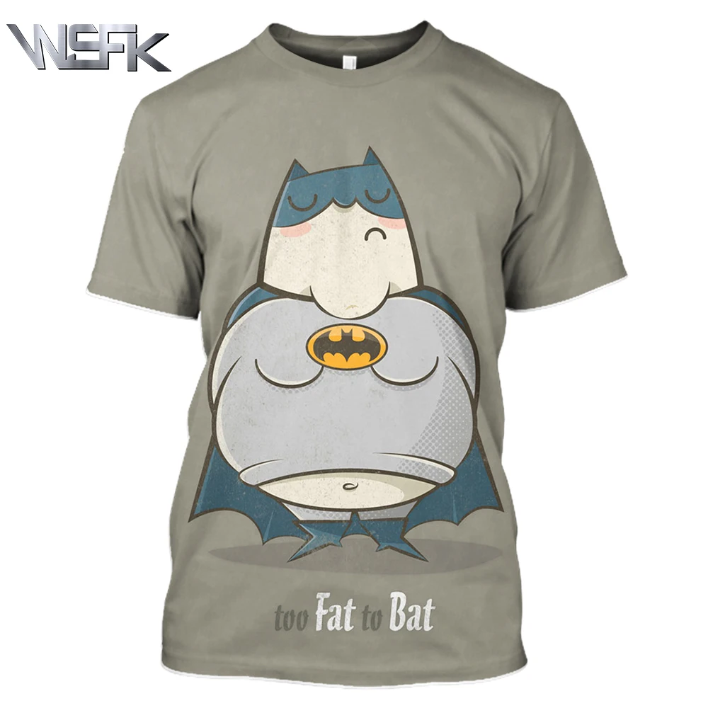 

WSFK Men's Individuality Sweatshirt Short Sleeve T-shirt Anime Batman 3D Print Casual Loose Sports T-Shirt Short Sleeve
