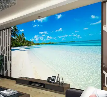 

3D photo wallpaper custom 3d wall murals wallpaper mural The Mediterranean beach sea scenery sitting room background wall paper