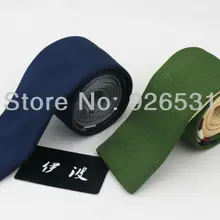 Вязаный галстук/темно-синий и зеленый, два вида стиля/вино красное и белое в полоску/серия Han Мужская галстук