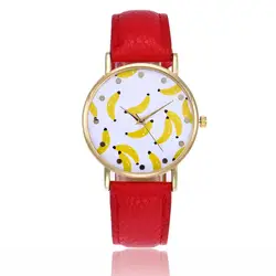 Новый PU Watch кожа женские часы с ремешком повседневное Красивые Простые круглые аналоговый Бизнес Кварцевые наручные часы для дам