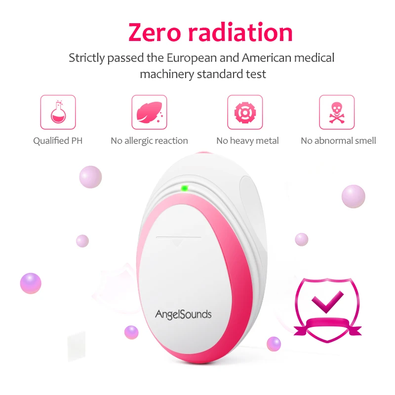 Angelsounds المحمولة دوبلر الجنين جيب الطفل الصوت نبضات الحوامل دوبلر رصد 3 MHz المنزلية الرعاية الصحية