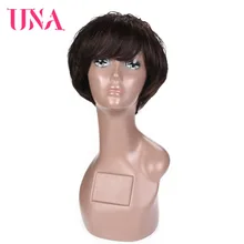 UNA Bob corto pelucas recto brasileño pelucas de pelo no Remy pelucas de cabello brasileño 120% de alta densidad pelucas de cabello humano corto para las mujeres