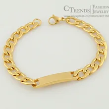 Moorvan 19,5 мм 7 мм модные милые украшения цепочка "Фигаро" из нержавеющей стали ID золотой цвет браслет для женщин VB275