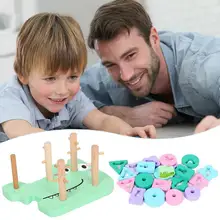 Деревянная Геометрическая детская игрушка для раннего обучения упражнения руки-на способности Геометрическая втулка колонна строительные блоки Когнитивная доска