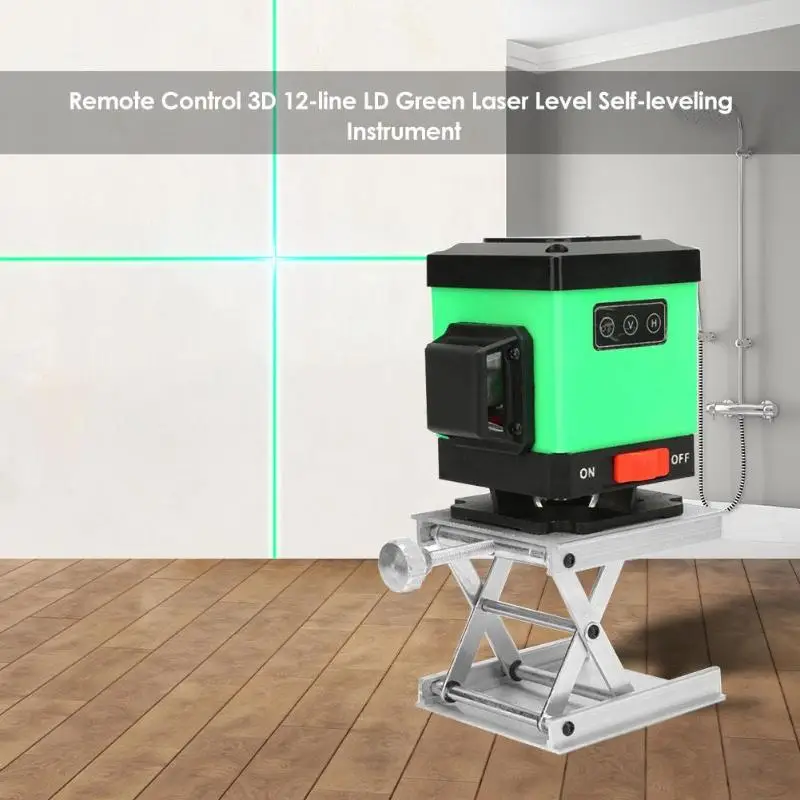 Remote Control 3D 12-line LD Green Laser Level Self-leveling Instrument