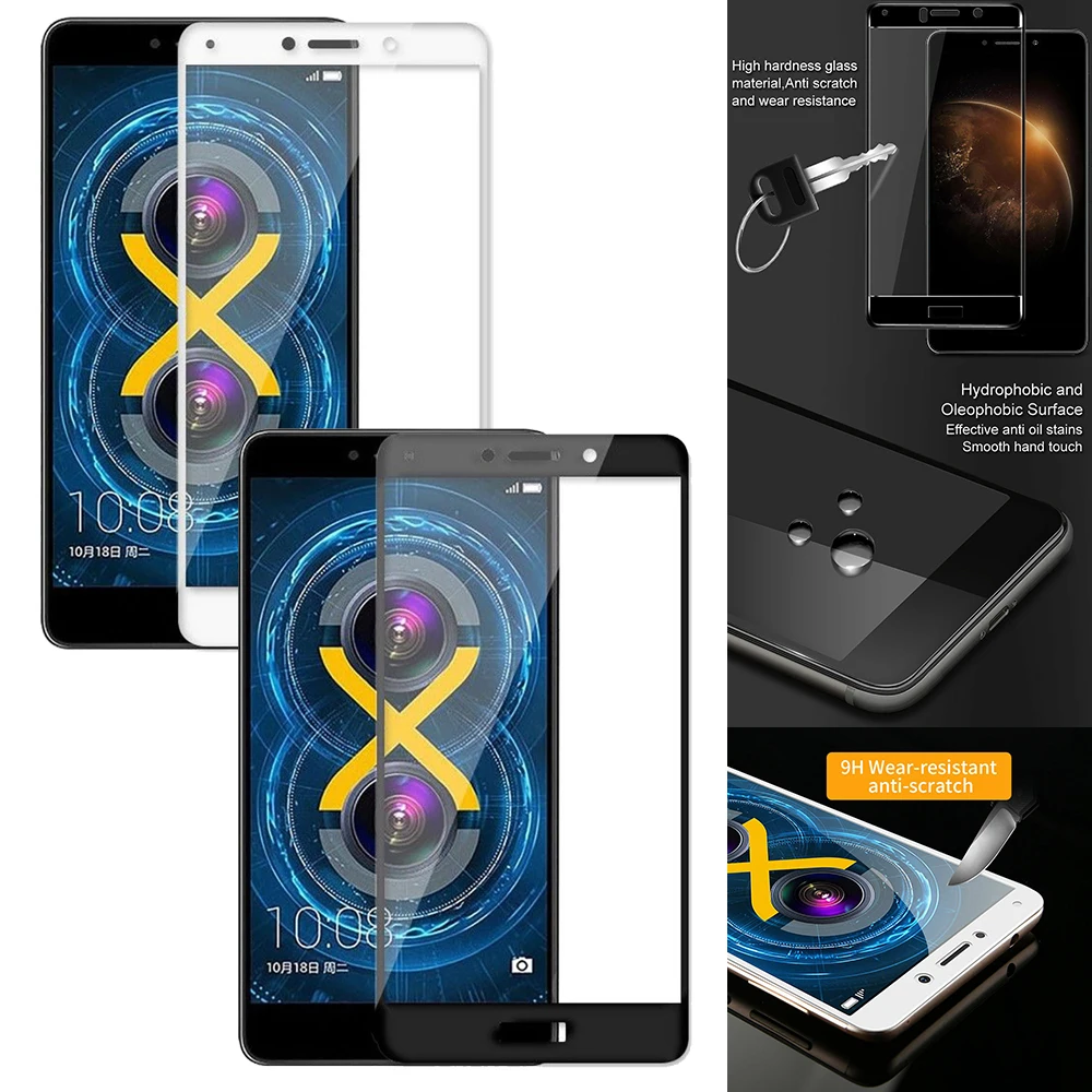 

Protective Tempered Glass For Huawei Honor 6X 7X 8X 7S 7A 7C Screen Protector Film Black White Ultra-Thin Tempered Glass