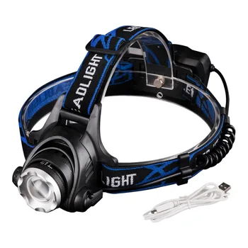 

USB Charging 3000Lumen XML T6 LED Zoomable Headlamp Headlight Head light Adjust Focus Head lamp Flashlight 18650