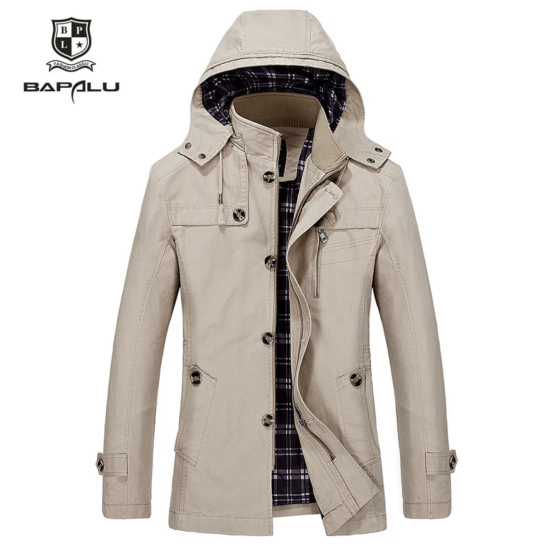 

Spring autumn new Thin jacket men washed casual jacket men's long paragraph Hooded jacket coat Size M-4XL 5XL HBL1311