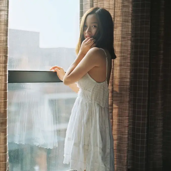 Summer New Style Mori Girl Little Fresh Sweet Princess Lace Japanese V-Neck Spaghetti Strap White Render A-line All-match Dress1