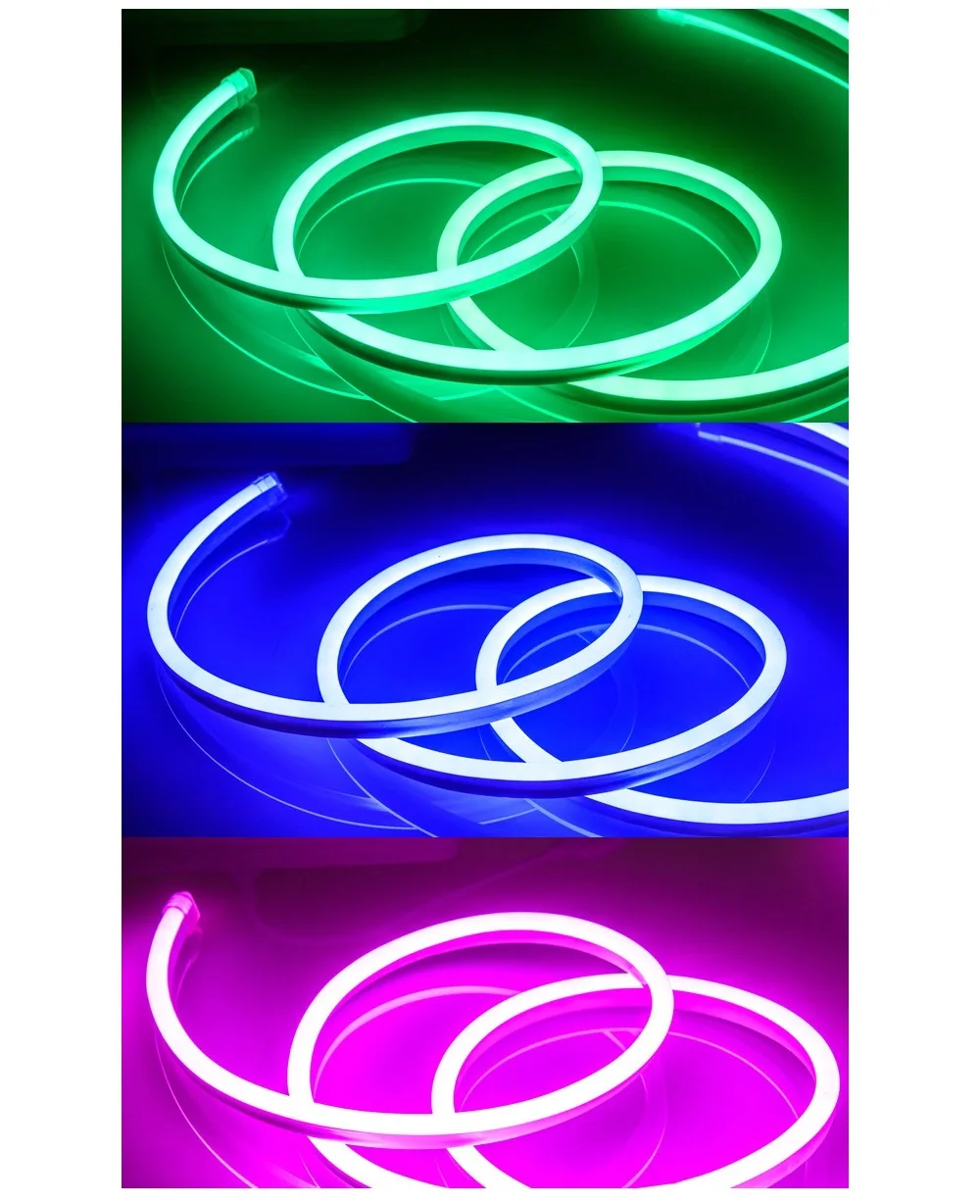 Гибкий светодиодный неоновый шнур 220 В RGB 1 м 5 10 25 50 100 для помещений и улицы