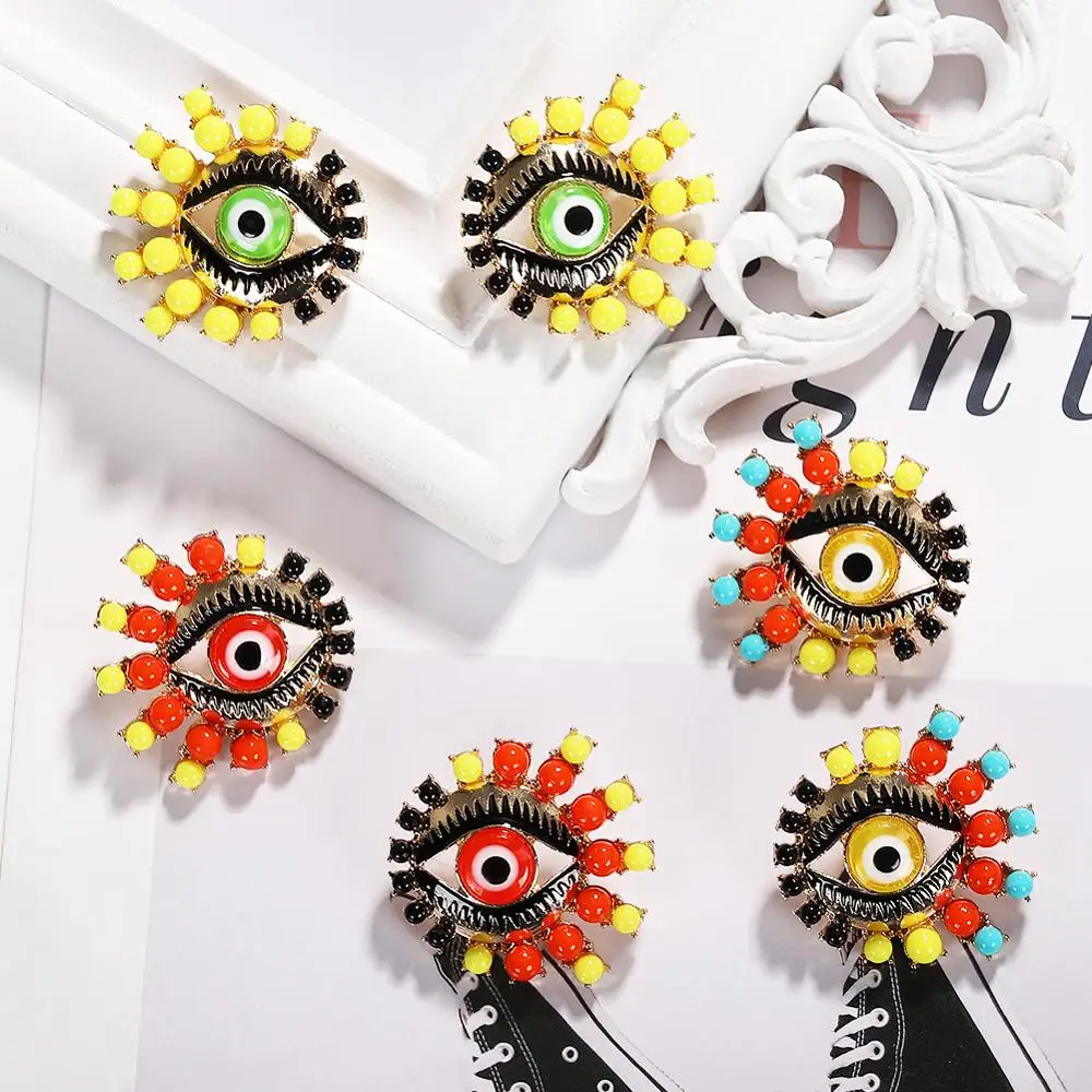 

Dvacaman Boho Colorful Beads Eye Earrings for Women Personality Handmade Dangle Drop Earrings Party Statement Jewelry Wholesale
