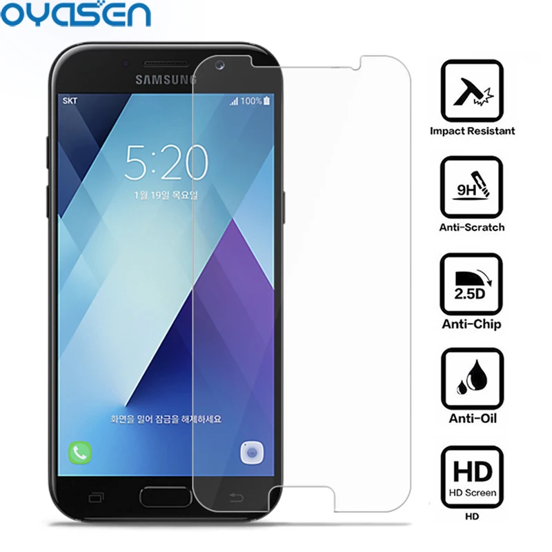 

Premium HD Screen Protector For Samsung Galaxy A7 2017 A720 Explosion Proof 9H Tempered Glass Protective Cover Guard Film Capa