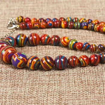 

Color mixed red-striped Turquoise necklaces, very suitable for girls heart women