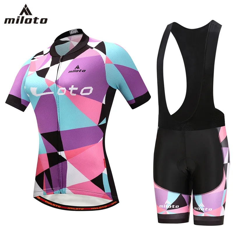 Pink Women's Cycling Clothing Reflective Lady Bike Jerseys and MTB Bib