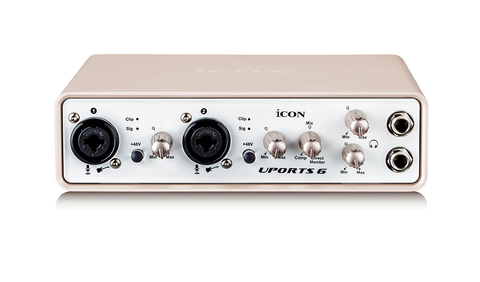 

ICON Uports 6 USB recording interface provides an audio input and output USB External Sound card 24-Bit 96/192KHz 4-In/2-Out USB