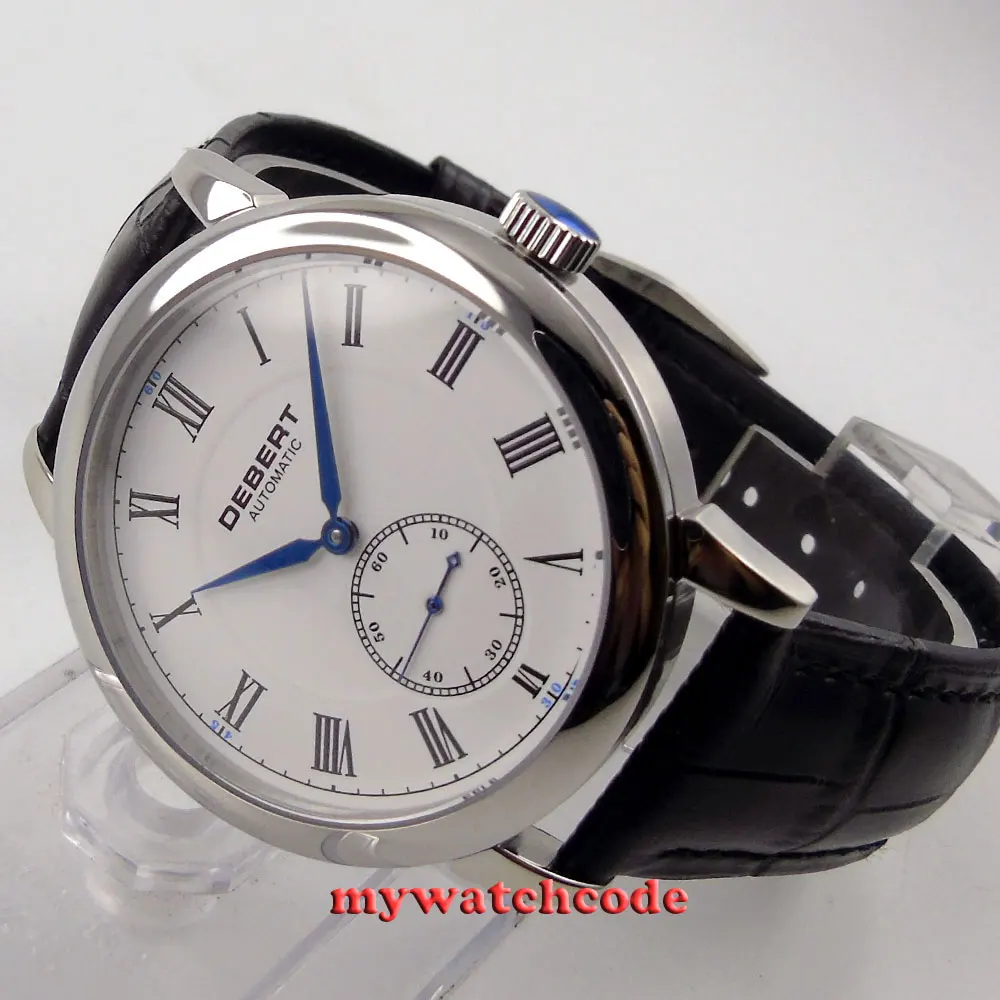 

40mm Debert white dial Roman marks blue hands second at 6 Automatic mens Watch36