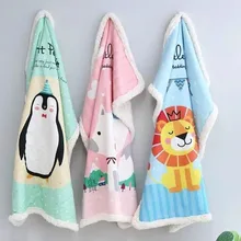 100*140 см мультфильм хлопок кашемир смешанный детское одеяло двухстороннее мягкое без стимуляции одеяло для детской коляски обёрточная бумага одеяло