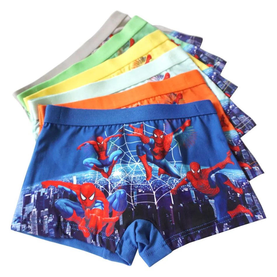 

6pcs/lot New Boys Briefs Infant Kids Clothes Boxer Men Panties Spiderman Children Cotton Underwears For 3-8Y Breathable