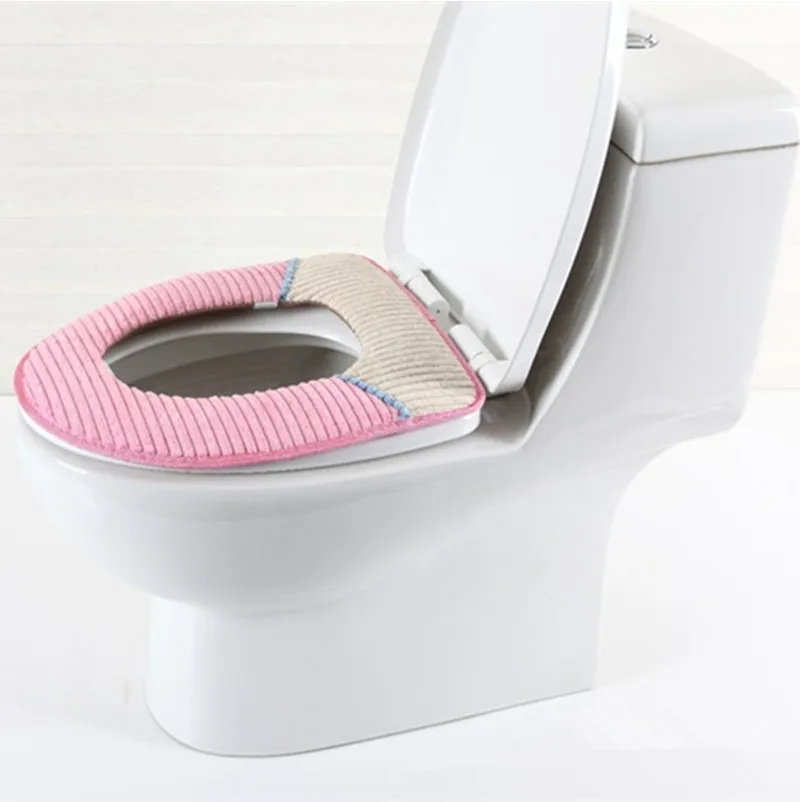 Принадлежности для ванной комнаты высококачественные бархатные сиденья для унитаза из искусственной кожи водонепроницаемый мягкий сиденье Подушка паста пряжки унитаз - Цвет: Розовый