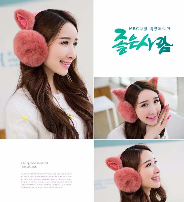 New Fashion Rabbit Winter Earmuffs For Women Warm Fur Earmuffs Winter Warm Ear Warmers Gifts For Girls Female Free Shipping