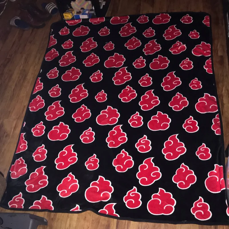 Anime Naruto Red Cloud Blanket Cosplay Props Akatsuki Flannel Sheet