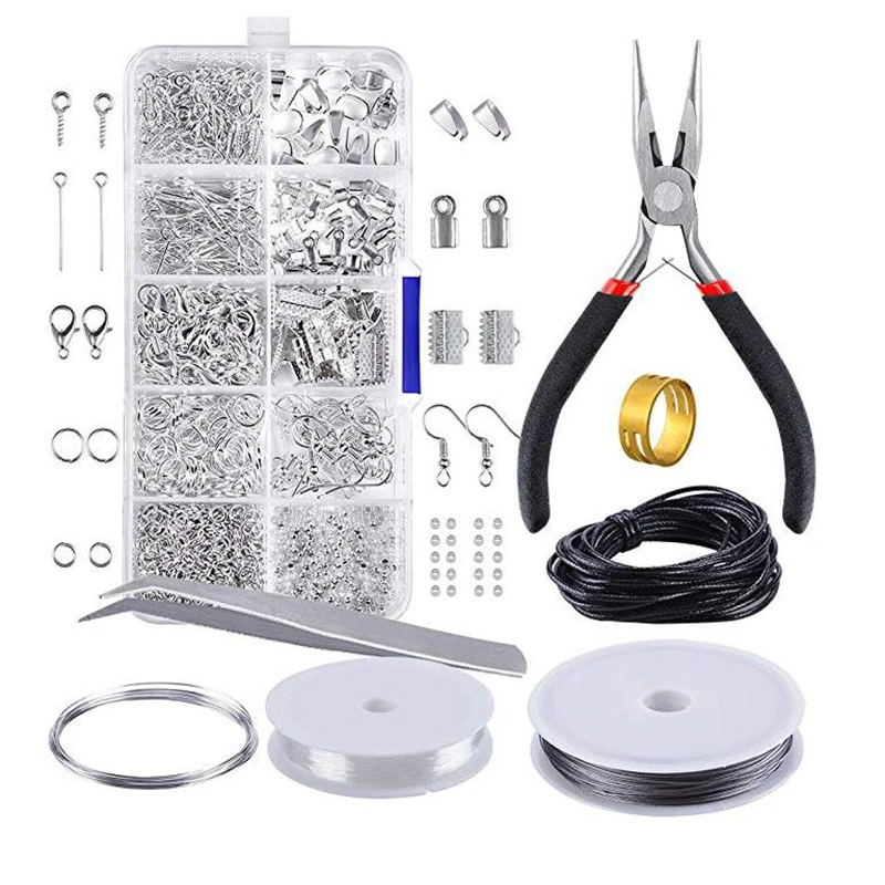 10 Grids Single ring/Lobster clasp/Tail chain/Clip buckle Necklace Jewelry Making Materials Supplies Iron Repair Tool sets