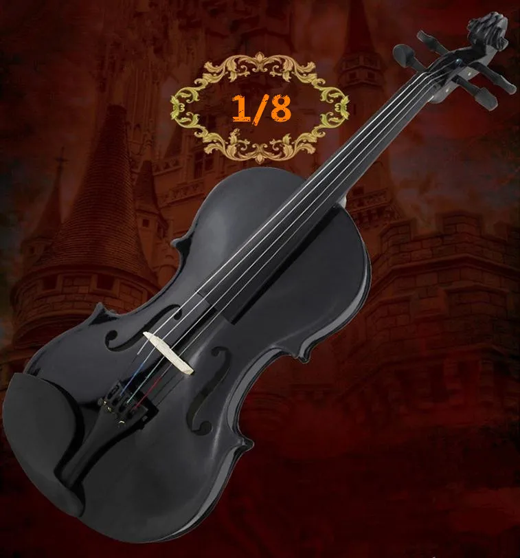 Черная скрипка 1/8 1/2 3/4 4/4 липа скрипка ручной работы скрипка o Музыкальные инструменты с футляром для скрипки+ Скрипка лук+ канифоль