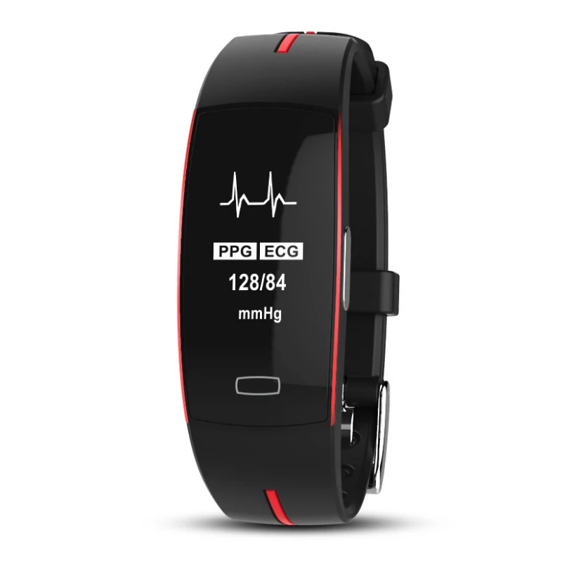 Red Eagwood умный Браслет ECG+ PPG кровяное давление монитор сердечного ритма шагомер спортивный умный браслет для женщин мужчин подарок девушки - Цвет: Red