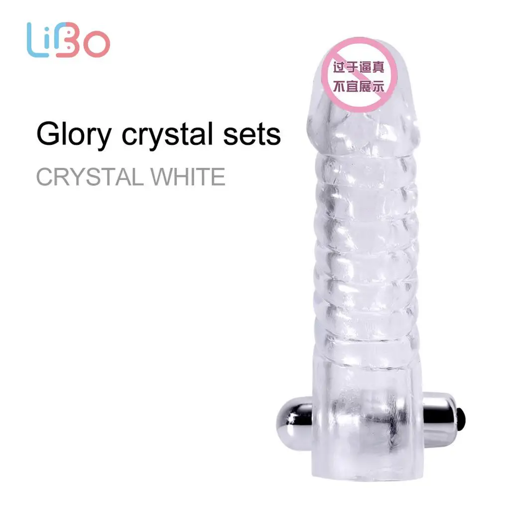 Li bo силиконовый вибратор секс игрушки для мужчин удлинитель мужской рукав