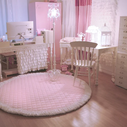 DJ Korean floor mat carpet princess cotton luxury pink ...