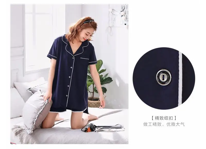 plus size modal cotton summer home clothing women (7)