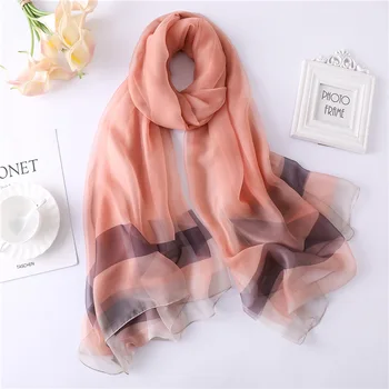 

Luxury Silk Scarf Women Solid Shawls Wraps Foulard Lady Plain Pshmina Scarves Chiffon Thin Stole Scarfs 2020 Fashion