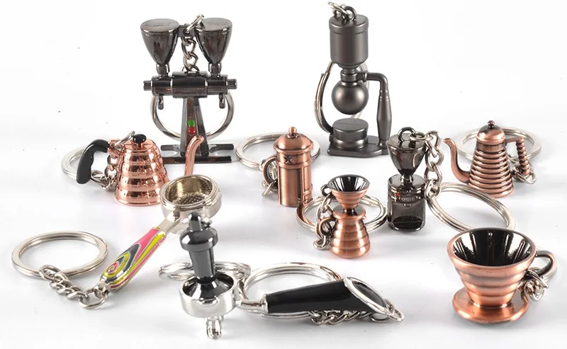 Couple-Espresso-Accessories-Keychains-Mini-Grinder-Tamper-Coffee-Machine-Pot-Keyring-Cafe-Gift-for-Coffee-Lovers