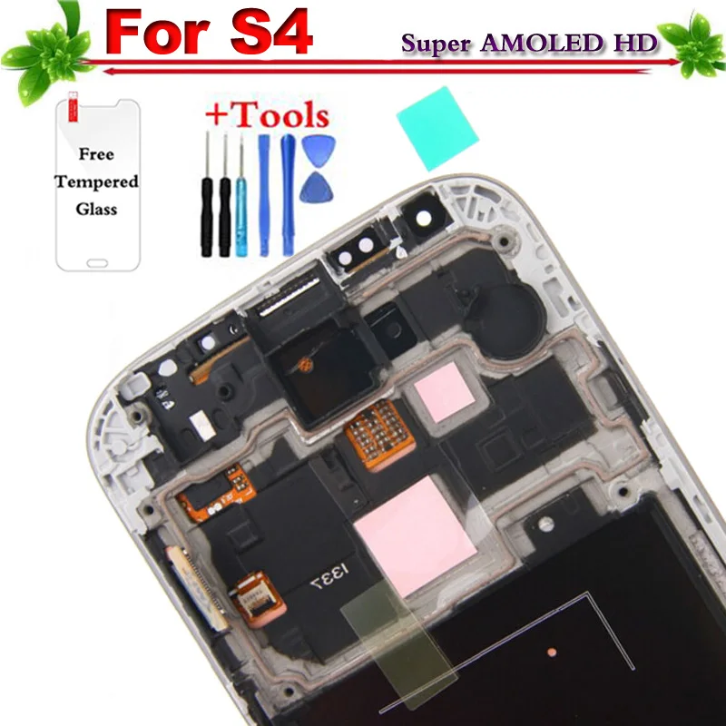 

Replacement for Samsung Galaxy S4 LCD Display Touch Screen Digitizer Assembly with frame for i9500 i9505 i337 LCD Super Amoled