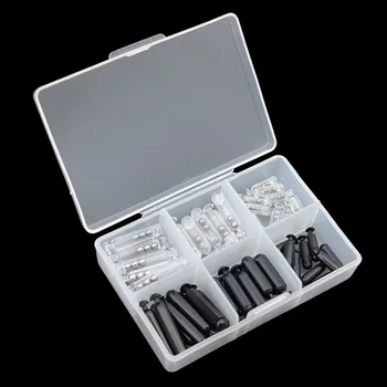 

Fishing Rattle Tubes 60pcs/set Clear Black Plastic Fishing Lure Insert Rattle Tube Soft Worm Fishing Lure Accessories