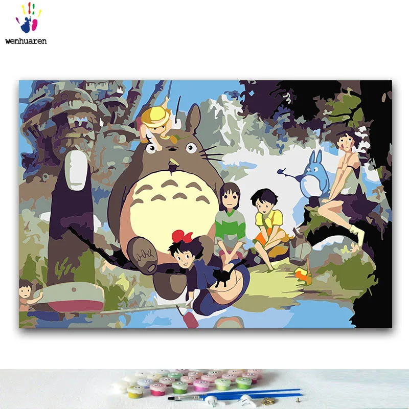 DIY раскраска краска по номерам аниме фильм Персонаж картины по номерам с комплектами 40x50 в рамке - Цвет: 6878
