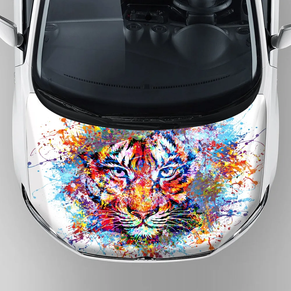 hot sale car modification sticker custom tiger head graphics vinyl car hood bonnet decal sticker wrap with reusable adhesive alibaba co uk hot sale car accessories 2016 uk glad design vinyl car wrap for hood bonnet made in 3m material